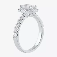 Certified (F / Si1) Womens CT. T.W. Lab Grown White Diamond 10K Gold Side Stone Halo Engagement Ring