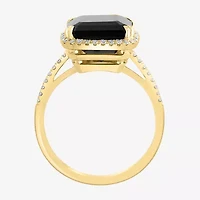 Effy  Womens Diamond Accent Genuine Black Onyx 14K Gold Round Cocktail Ring