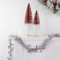 50' x 3'' Silver Christmas Candy Cane Wrapped Tinsel Garland - Unlit