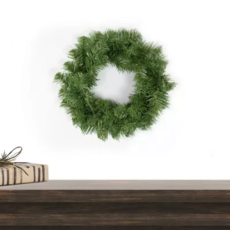 Canadian Pine Mini Artificial Christmas Wreath  12-Inch  Unlit