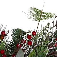 Dual Plaid and Berries Artificial Christmas Wreath - 24-Inch  Unlit