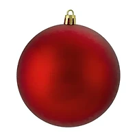 12ct Red Hot Shatterproof Matte Christmas Ball Ornaments 4'' (100mm)