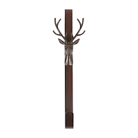 15.25'' Brown Rustic Deer Over the Door Christmas Wreath Hanger