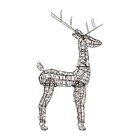 45.5'' LED Lighted Rattan Deer Outdoor Christmas Decoration
