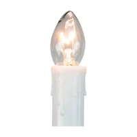 10ct White C7 Candle Pathway Markers Christmas Lights  8'' White Wire