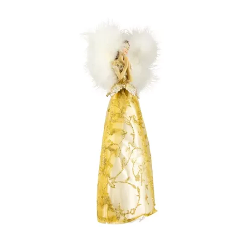 10'' Gold and White Angel Christmas Tree Topper  Unlit