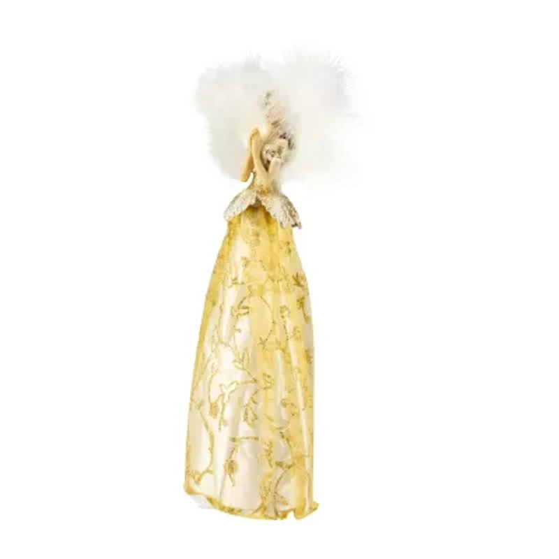 10'' Gold and White Angel Christmas Tree Topper  Unlit