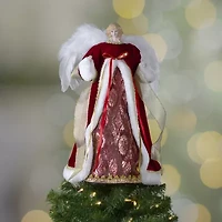 18'' Red and Gold Angel in a Dress Christmas Tree Topper - Unlit
