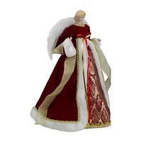 18'' Red and Gold Angel in a Dress Christmas Tree Topper - Unlit