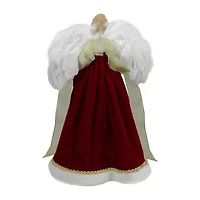 18'' Red and Gold Angel in a Dress Christmas Tree Topper - Unlit