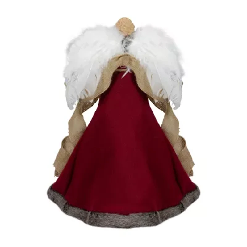 18'' Green and Brown Angel in a Dress Christmas Tree Topper - Unlit