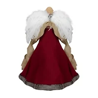 18'' Green and Brown Angel in a Dress Christmas Tree Topper - Unlit