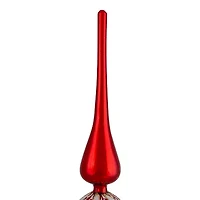 14.75'' Red and White Glass Finial Christmas Tree Topper
