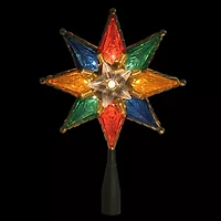 8'' Lighted Multi Color 8-Point Star Christmas Tree Topper - Clear Lights