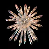 14'' Clear Lighted Iridescent Icicle Christmas Tree Topper - Clear Lights