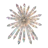 14'' Clear Lighted Iridescent Icicle Christmas Tree Topper - Clear Lights