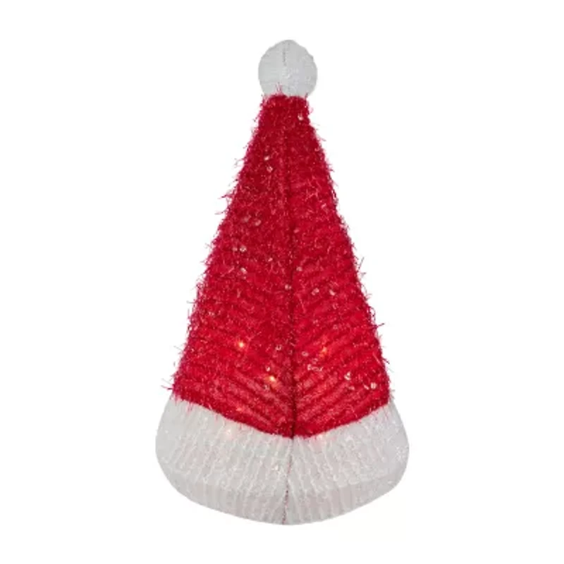 12.25'' Lighted Santa Hat Christmas Tree Topper  Clear Lights