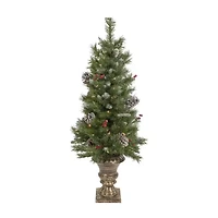 5-Piece Pre-Lit Frosted Verona Berry Pine Artificial Christmas Entryway Set