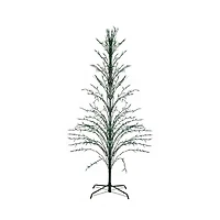 9' Black Pre-Lit Artificial Cascade Twig Christmas Tree - Green Lights