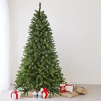 7.5' Pre-Lit Full Multi-Function Basset Pine Artificial Christmas Tree - Dual Color LED lights
