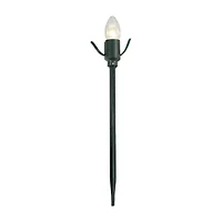 Set of 15 Clear Lighted C9 Shape Christmas Pathway Markers  Green Wire