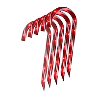 Set of 10 Lighted Outdoor Candy Cane Christmas Pathway Markers 12"
