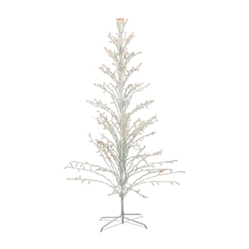 6' White Lighted Christmas Cascade Twig Tree Outdoor Decoration - Clear Lights