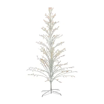 6' White Lighted Christmas Cascade Twig Tree Outdoor Decoration - Clear Lights