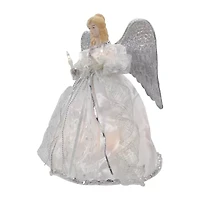 12'' Lighted Silver Angel with Wings Christmas Tree Topper - Clear Lights