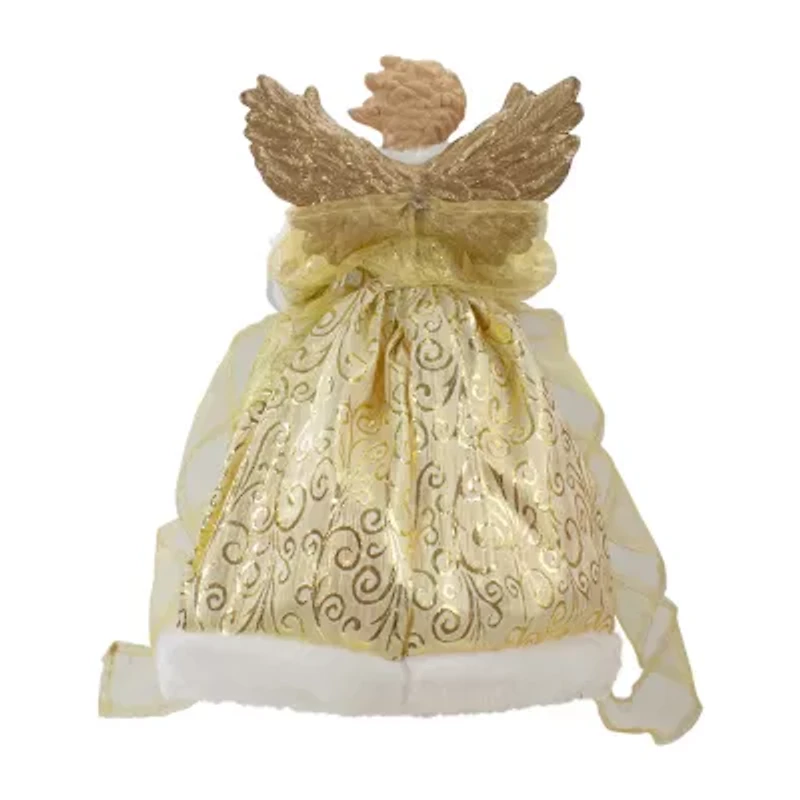 12'' Lighted Gold Angel with Wings Christmas Tree Topper - Clear Lights