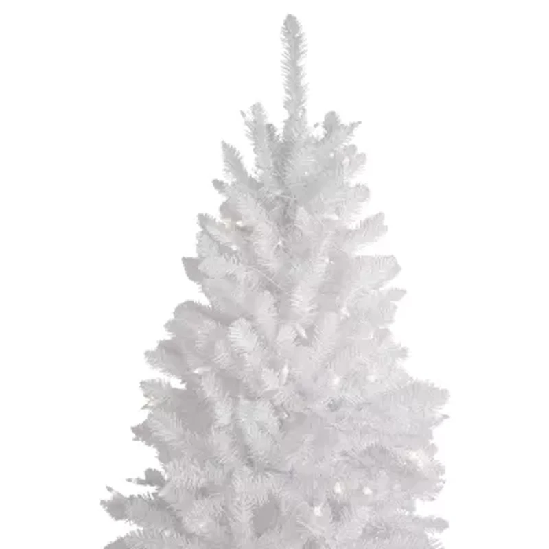 7.5' Pre-Lit Rapids White Pine Pencil Artificial Christmas Tree  Clear Lights