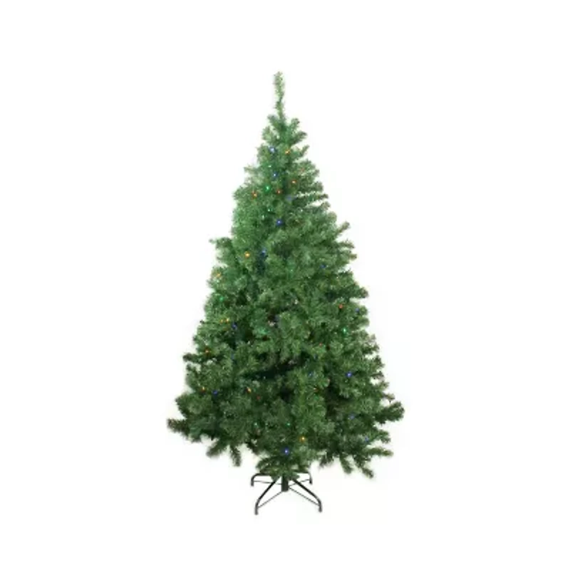 6 ft Pre-Lit LED Medium Mixed Classic Pine Artificial Christmas Tree - Multi Lights