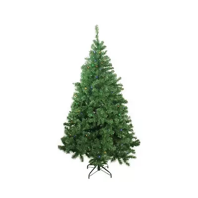 6 ft Pre-Lit LED Medium Mixed Classic Pine Artificial Christmas Tree - Multi Lights