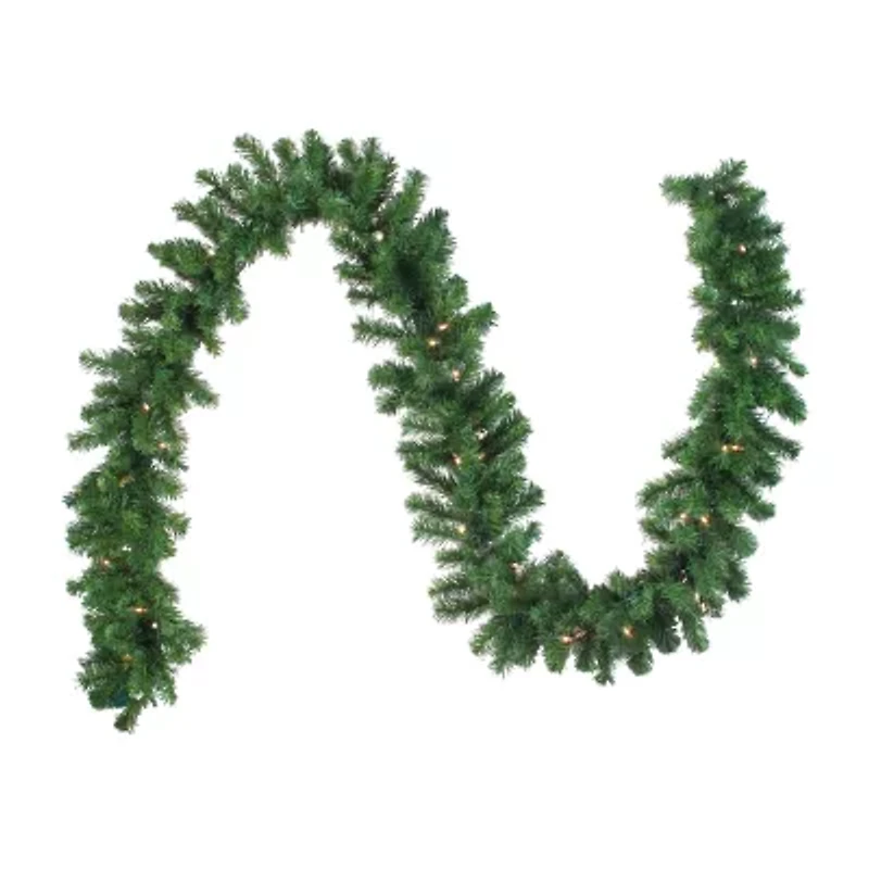 9' x 10'' Pre-Lit Oak Creek Pine Artificial Christmas Garland - Clear Dura-Lit Lights