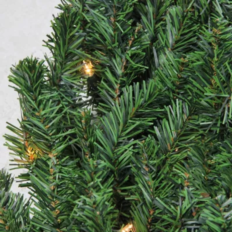 5' Pre-Lit Commercial Canadian Pine Artificial Christmas Wreath  Clear Lights