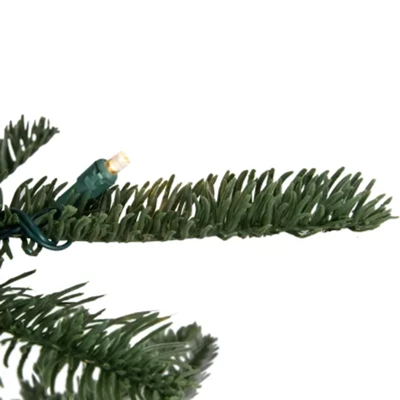 6.5' Pre-Lit Nordmann Fir Artificial Christmas Tree  Warm Clear LED Lights