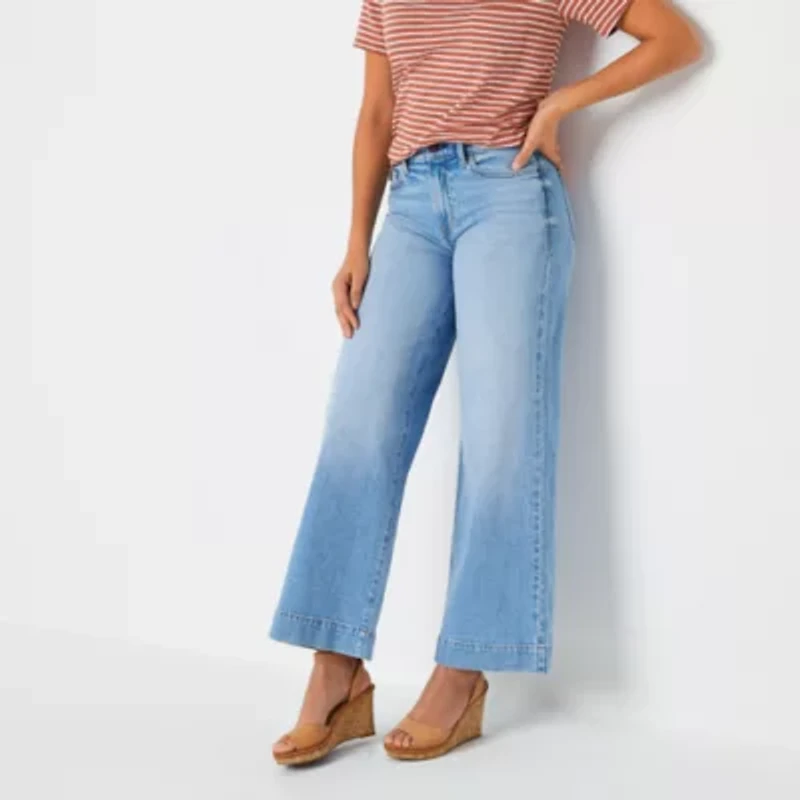 a.n.a Womens High Rise Wide Leg Jean