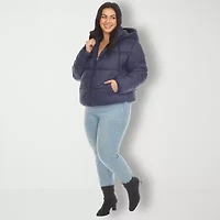 White Mark Womens Plus Lightweight Bomber Jacket