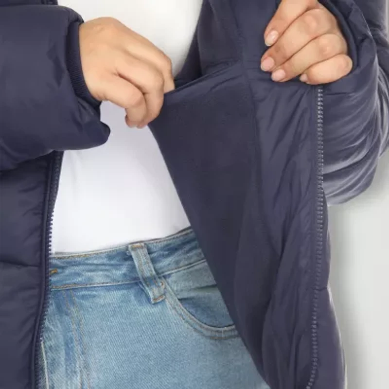 White Mark Womens Plus Lightweight Bomber Jacket