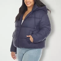 White Mark Womens Plus Lightweight Bomber Jacket