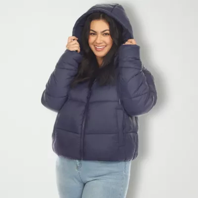 White Mark Womens Plus Lightweight Bomber Jacket