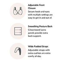 Glamorise Magic Lift® Posture Back Support Unlined Wireless Full Coverage Bra 1265