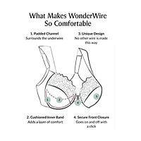 Glamorise Elegance Wonderwire® Front-Close Underwire Unlined Full Coverage Bra 1245