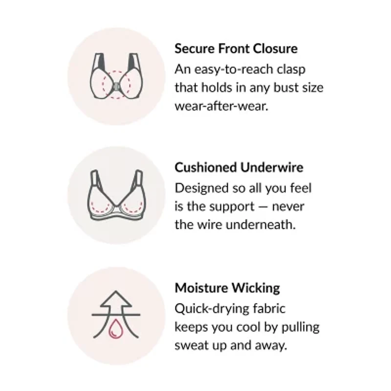 Glamorise Elegance Wonderwire® Front-Close Underwire Unlined Full Coverage Bra 1245