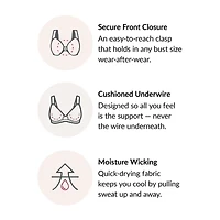 Glamorise Elegance Wonderwire® Front-Close Underwire Unlined Full Coverage Bra 1245
