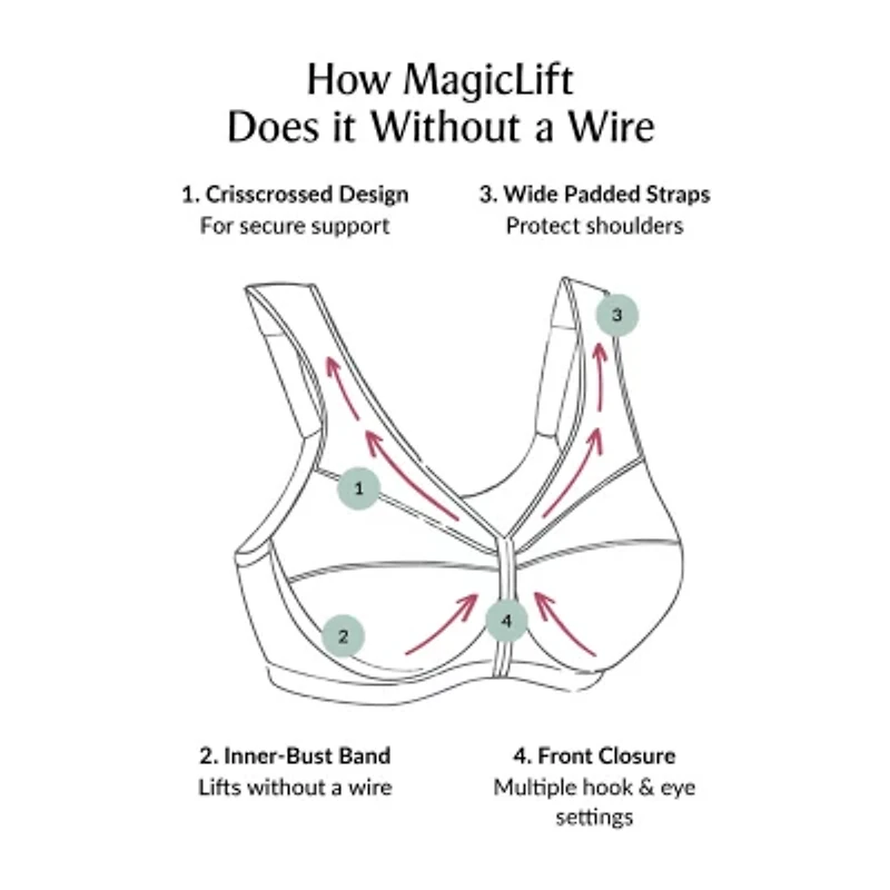Glamorise MagicLift® Front-Closure Support Wirefree Bra-1200