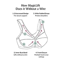 Glamorise MagicLift® Front-Closure Support Wirefree Bra-1200