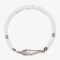 Bijoux Bar Delicates Silver Tone Womens Glass Wing Stretch Bracelet