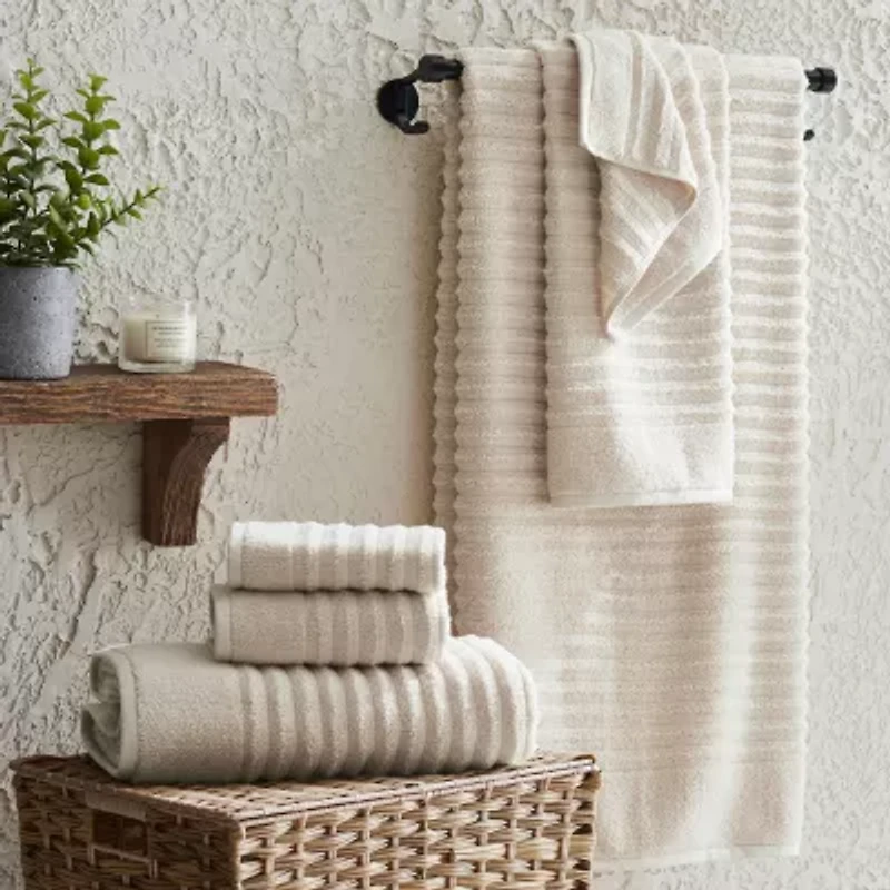 Linery Ribbed Cotton 4-pc. Quick Dry Bath Towel