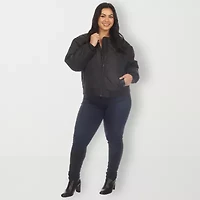 White Mark Womens Lightweight Plus Bomber Jacket